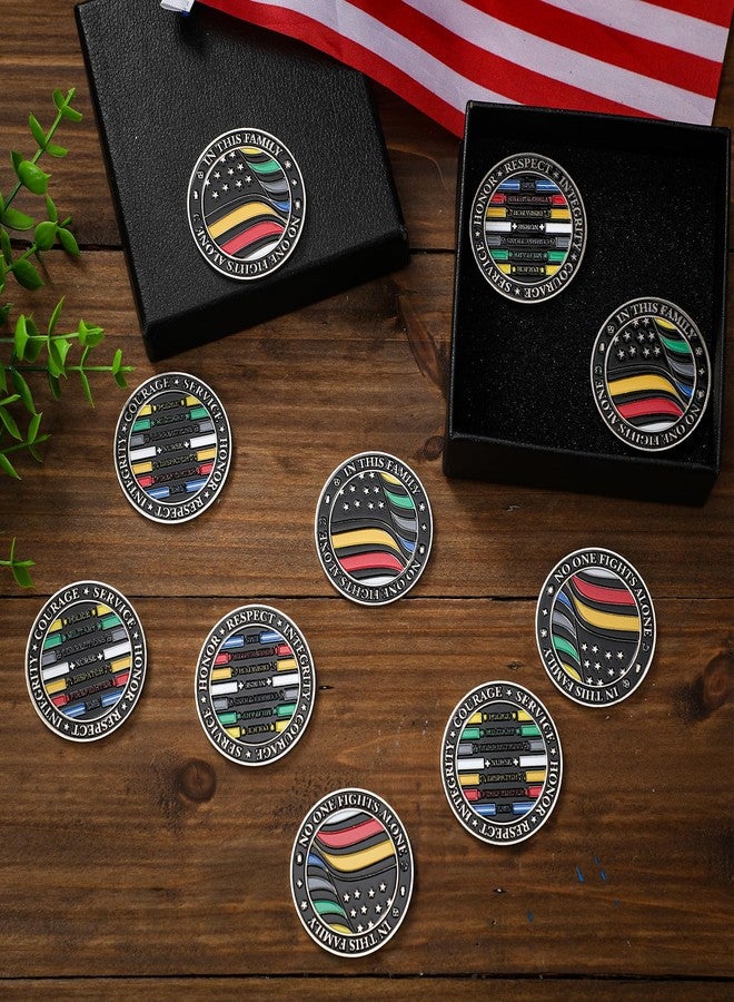 WinnerWhy 10 Pcs No One Fights Alone Challenge Coin First Responder Hero Flag Commemorative Coin Thin All Line Honor Gift for EMS Firefighter Police Military Corrections Nurse Dispatch - Image 4